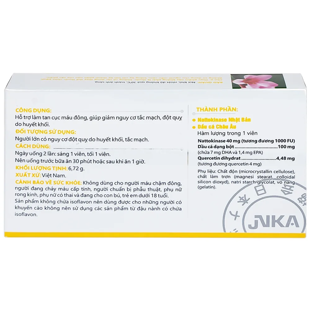 Hình ảnh Viên uống NattoEnzym DHA EPA DHG Pharma hỗ trợ giảm nguy cơ đột quỵ do huyết khối (2 vỉ x 10 viên)