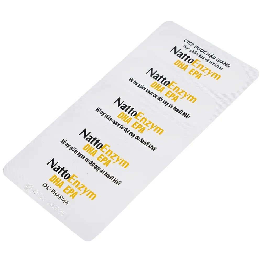 Hình ảnh Viên uống NattoEnzym DHA EPA DHG Pharma hỗ trợ giảm nguy cơ đột quỵ do huyết khối (2 vỉ x 10 viên)