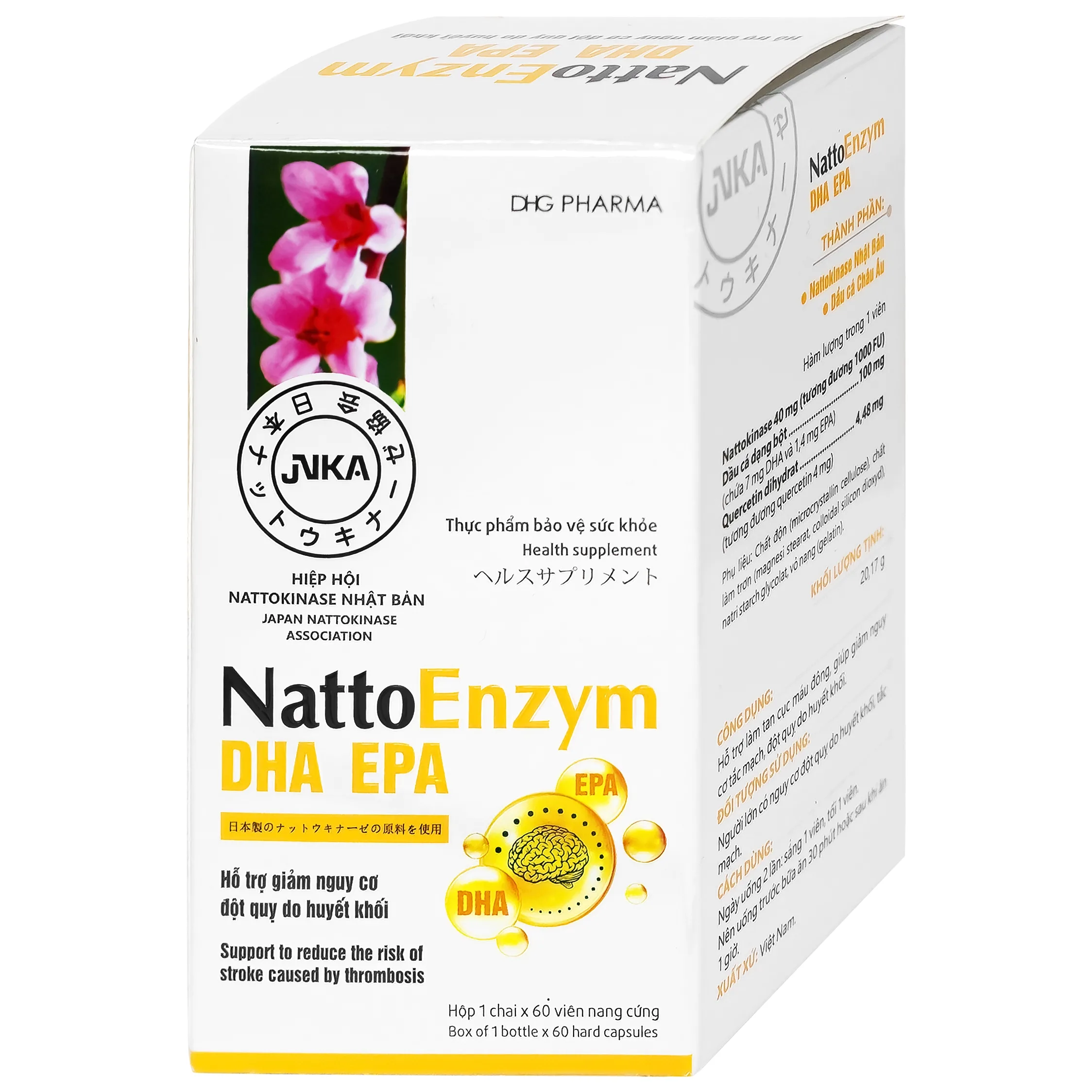 Hình ảnh Viên uống NattoEnzym DHA EPA DHG Pharma hỗ trợ giảm nguy cơ đột quỵ do huyết khối (60 viên)