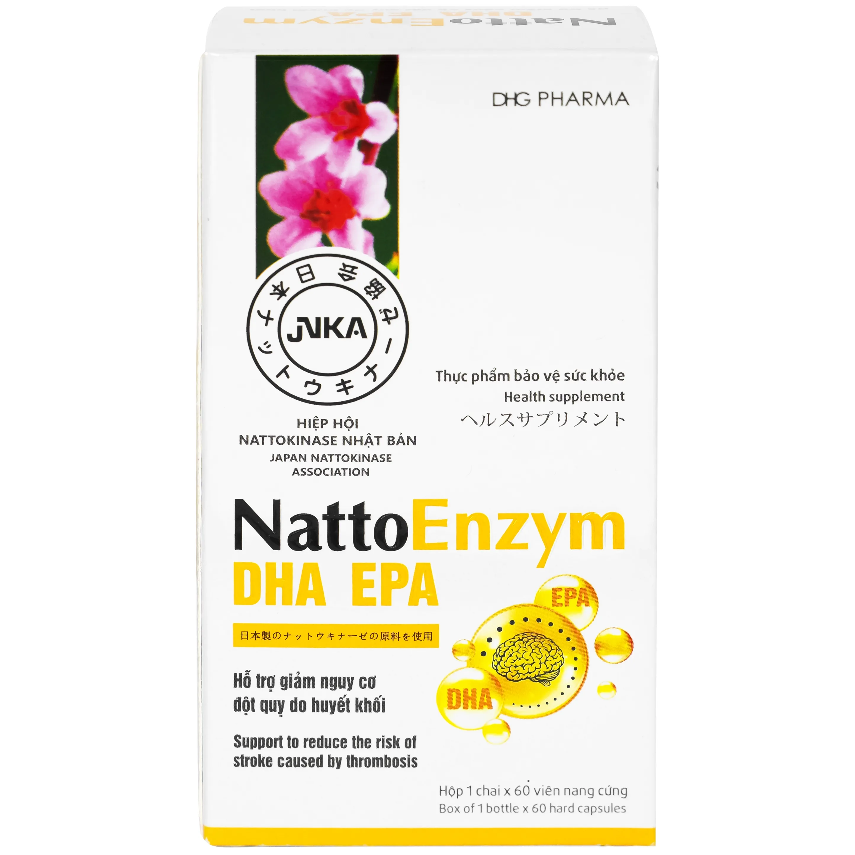 Hình ảnh Viên uống NattoEnzym DHA EPA DHG Pharma hỗ trợ giảm nguy cơ đột quỵ do huyết khối (60 viên)