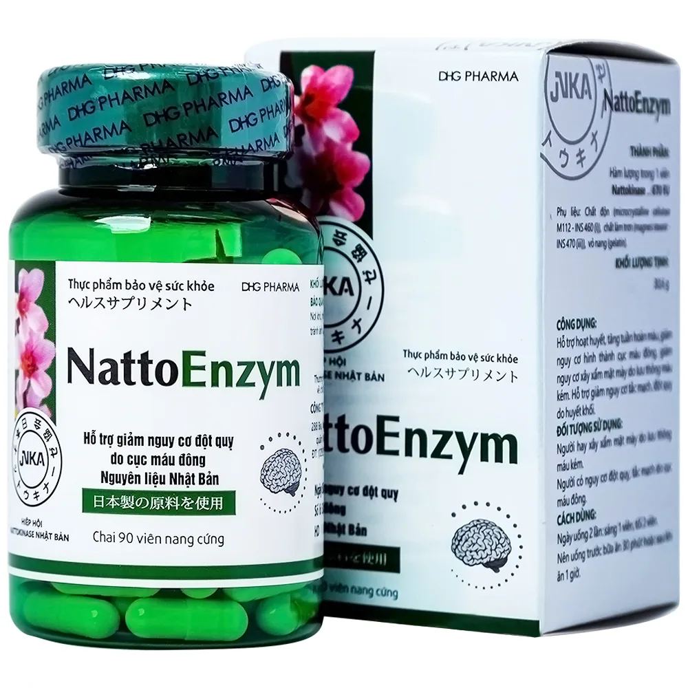 Hình ảnh Viên uống NattoEnzym DHG hỗ trợ hoạt huyết, tăng tuần hoàn máu (90 viên)