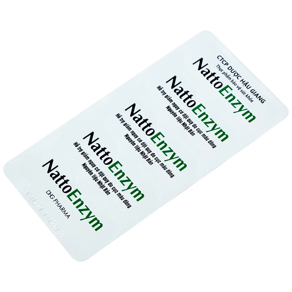 Hình ảnh Viên uống NattoEnzym DHG hỗ trợ hoạt huyết, tăng tuần hoàn máu (3 vỉ x 10 viên)