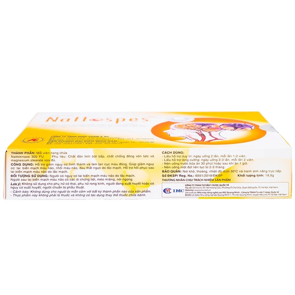 Hình ảnh Viên uống Nattospes Á Âu hỗ trợ giảm nguy cơ hình thành và làm tan cục máu đông (3 vỉ x 10 viên)