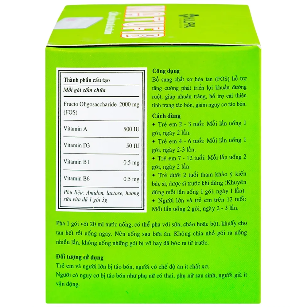 Hình ảnh Cốm Natufib Hulipha hỗ trợ cải thiện tình trạng táo bón (20 gói x 3g)