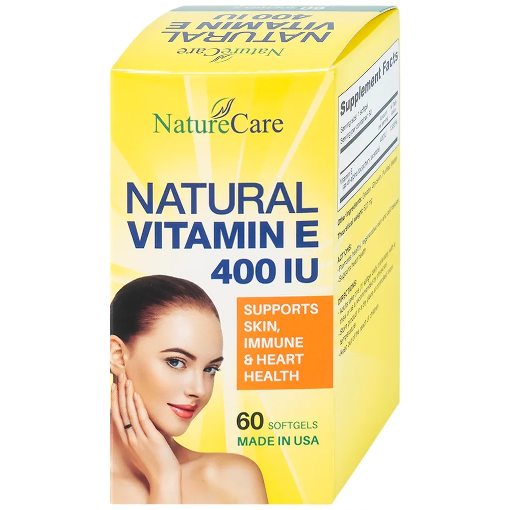 Hình ảnh Thực phẩm bảo vệ sức khỏe Natural Vitamin E 400 IU giúp cải thiện sức khỏe da và phục hồi da (60 viên)