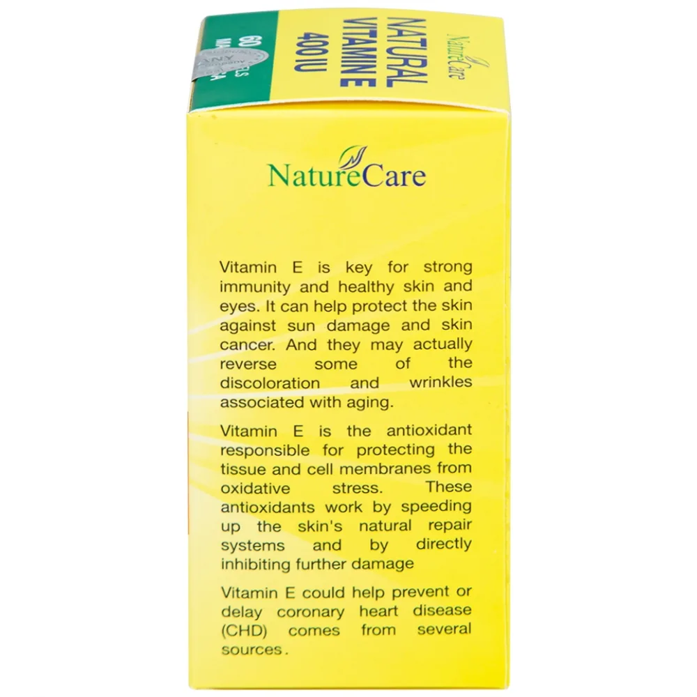 Hình ảnh Thực phẩm bảo vệ sức khỏe Natural Vitamin E 400 IU giúp cải thiện sức khỏe da và phục hồi da (60 viên)