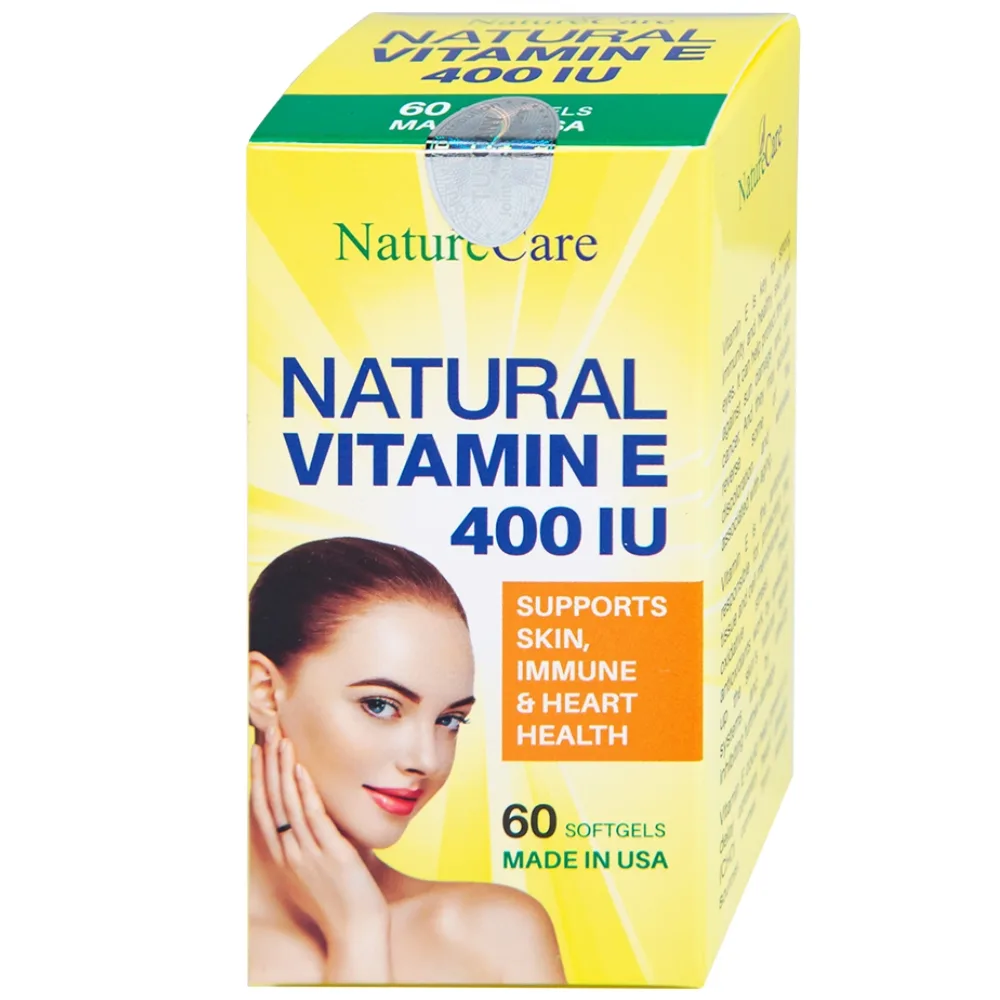 Hình ảnh Thực phẩm bảo vệ sức khỏe Natural Vitamin E 400 IU giúp cải thiện sức khỏe da và phục hồi da (60 viên)