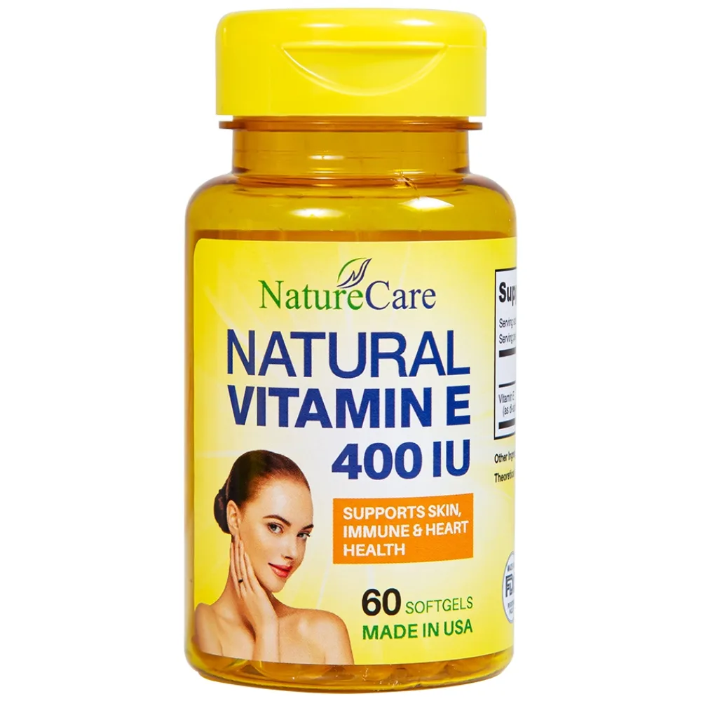 Hình ảnh Thực phẩm bảo vệ sức khỏe Natural Vitamin E 400 IU giúp cải thiện sức khỏe da và phục hồi da (60 viên)