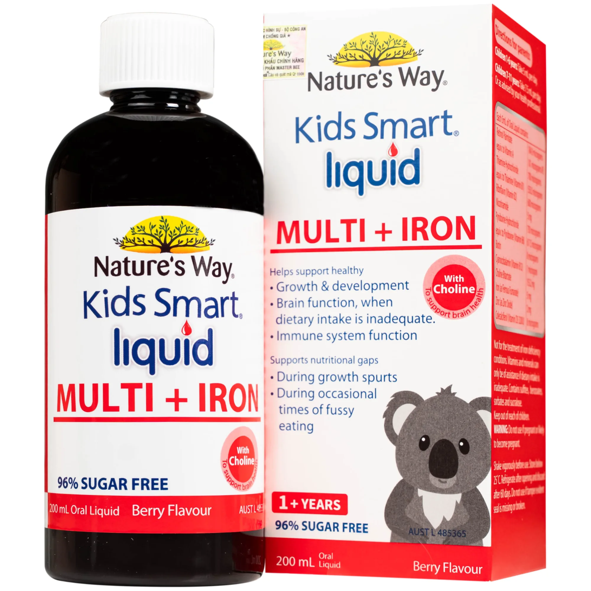 Hình ảnh Siro hỗ trợ tăng sức đề kháng Kids Smart Liquid Multi + Iron Nature's Way (200ml)