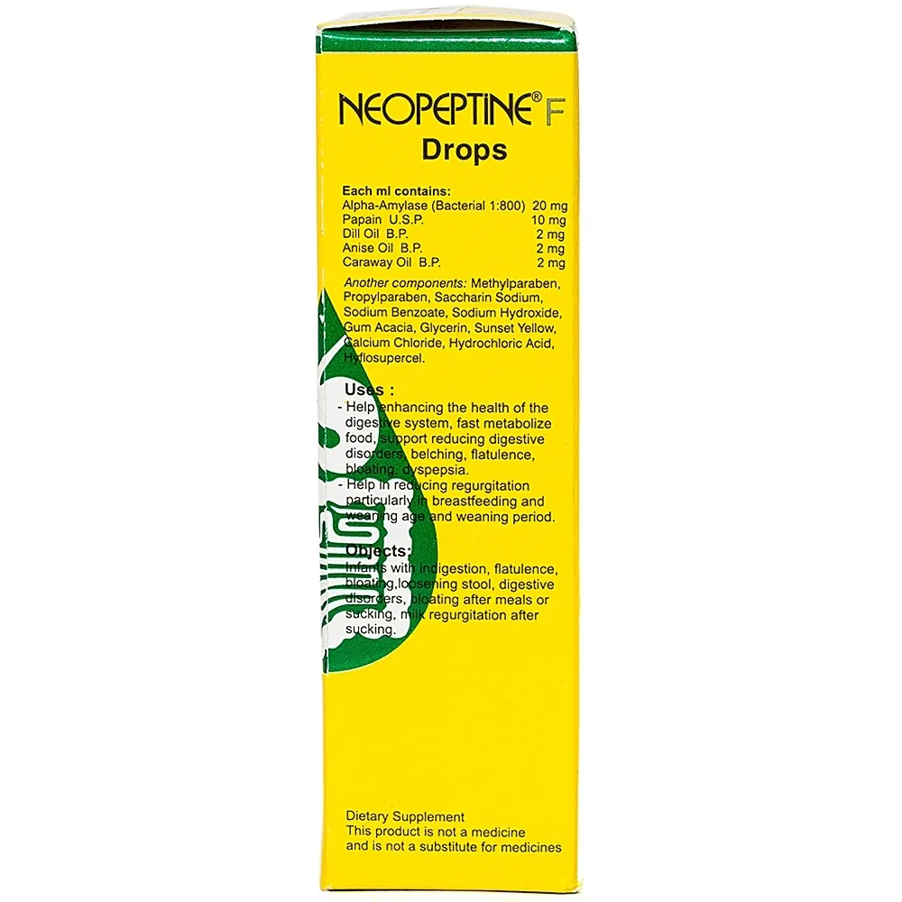 Hình ảnh Dung dịch uống Neopeptine F Drops Raptakos hỗ trợ tăng cường tiêu hóa và hấp thu thức ăn (15ml)