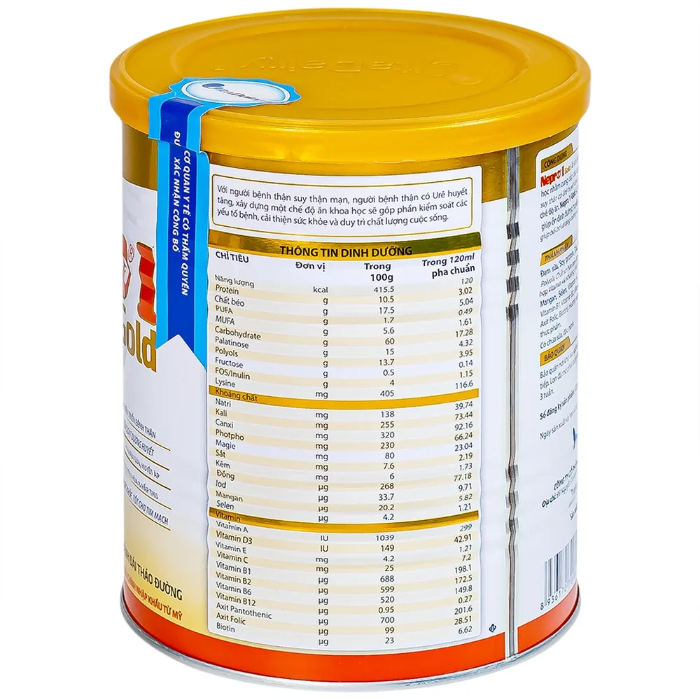 Hình ảnh Sữa bột Nepro 1 Gold VitaDairy bổ sung dinh dưỡng giảm protein dành cho người bệnh đái tháo đường (400g)