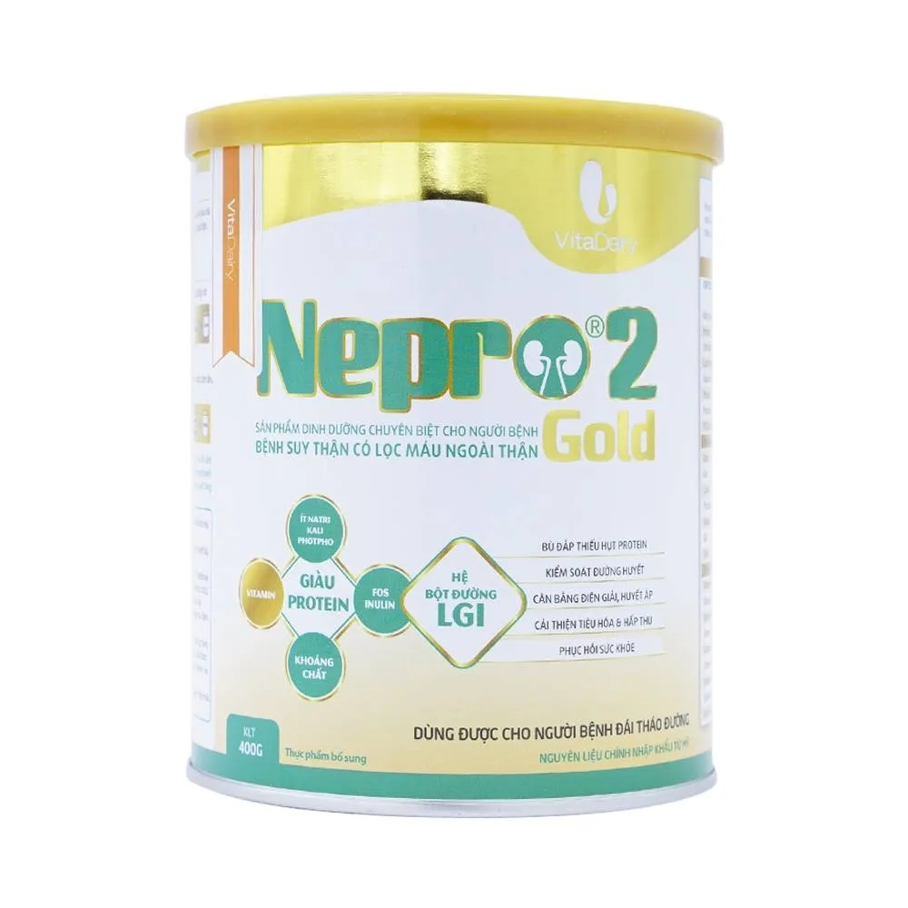 Hình ảnh Sữa bột Nepro 2 Gold VitaDairy bổ sung dinh dưỡng cho người bệnh suy thận (400g)