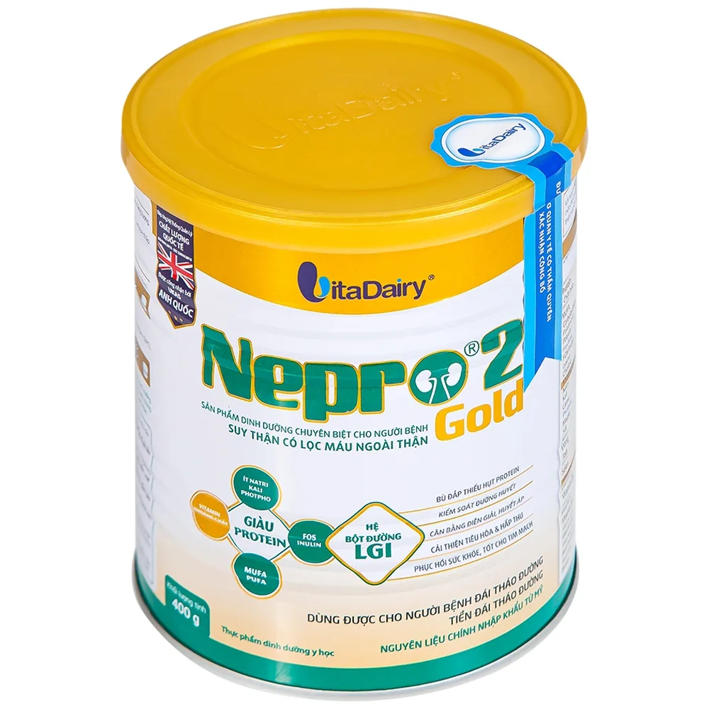 Hình ảnh Sữa bột Nepro 2 Gold VitaDairy bổ sung dinh dưỡng cho người bệnh suy thận (400g)