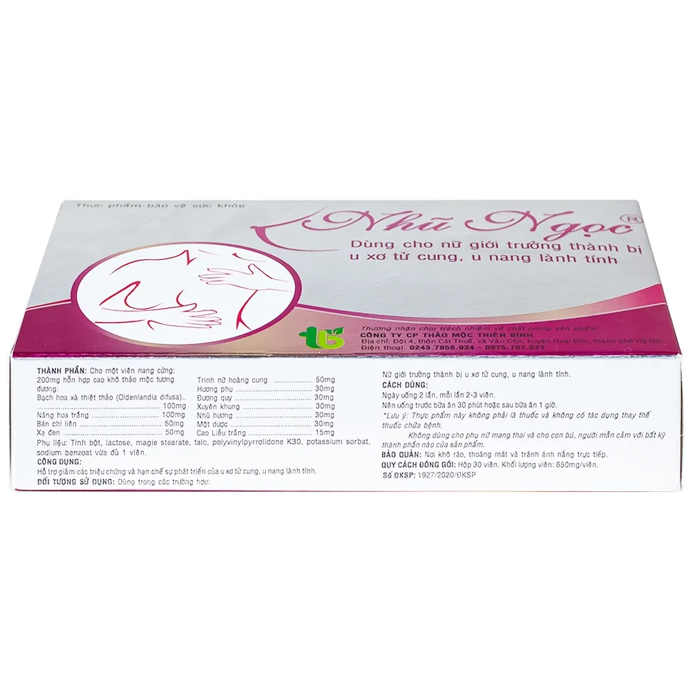 Hình ảnh Viên uống Nhũ Ngọc Thiên Bình hỗ trợ điều trị u vú, điều hòa kinh nguyệt (3 vỉ x 10 viên)