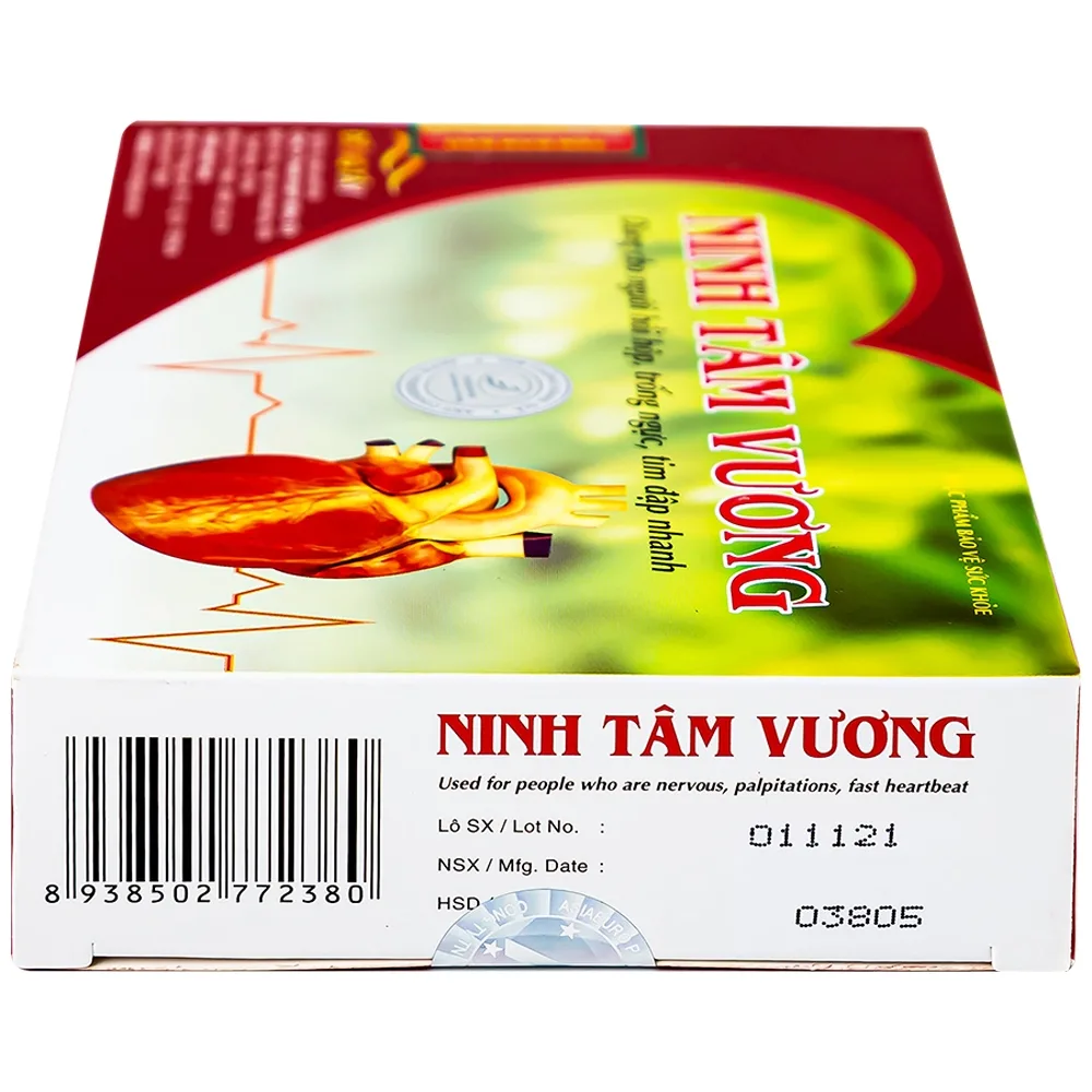 Hình ảnh Viên uống Ninh Tâm Vương Hồng Bàng dùng cho người hồi hộp, trống ngực, tim đập nhanh (3 vỉ x 10 viên)
