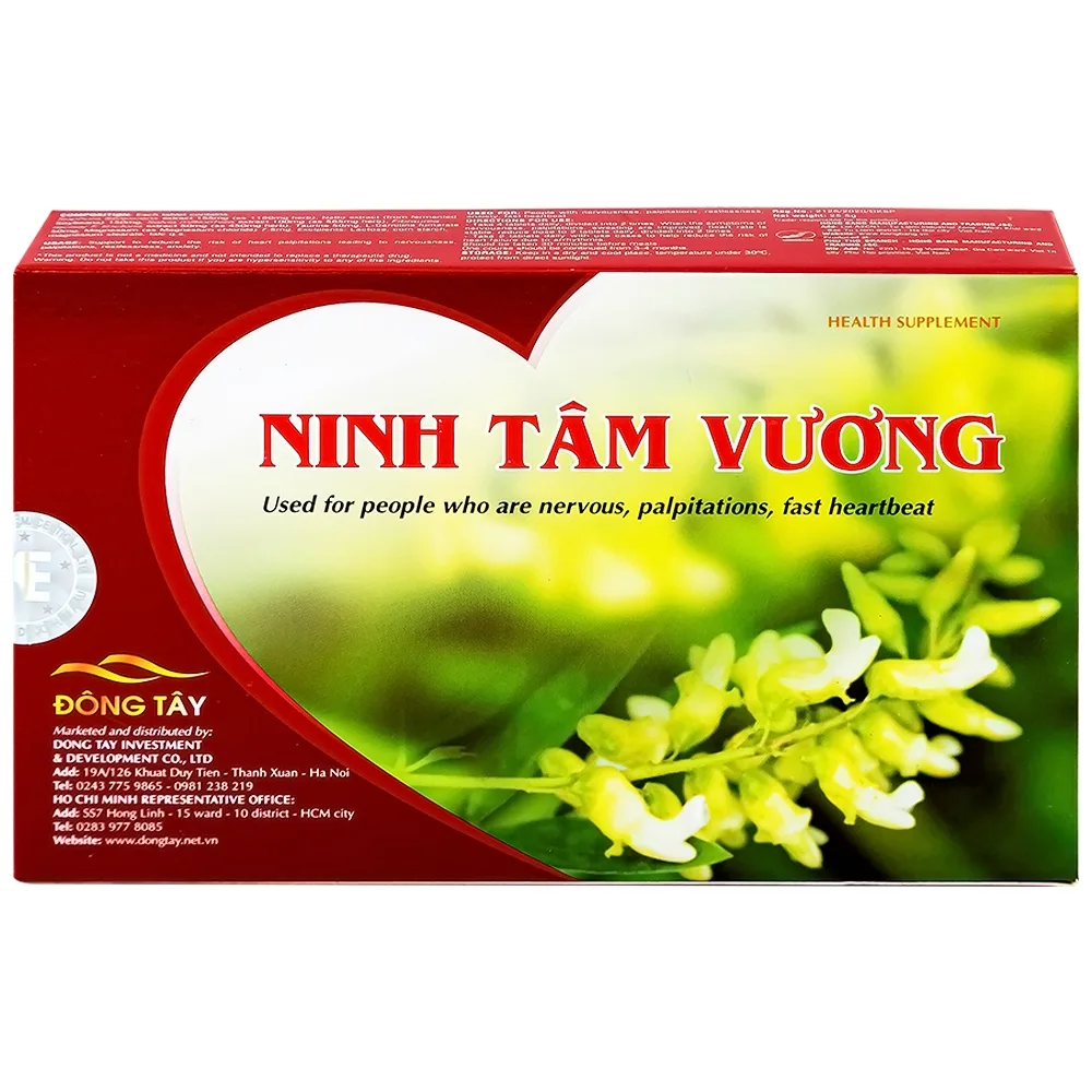 Hình ảnh Viên uống Ninh Tâm Vương Hồng Bàng dùng cho người hồi hộp, trống ngực, tim đập nhanh (3 vỉ x 10 viên)