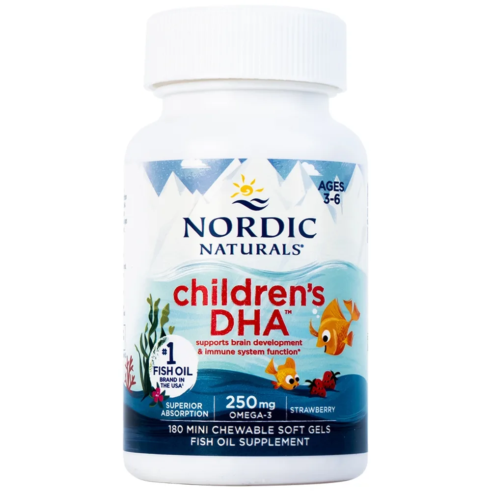 Hình ảnh Viên nang mềm Nordic Naturals Children's DHA Strawberry Flavor tăng cường sức đề kháng, tốt cho não bộ (180 viên)