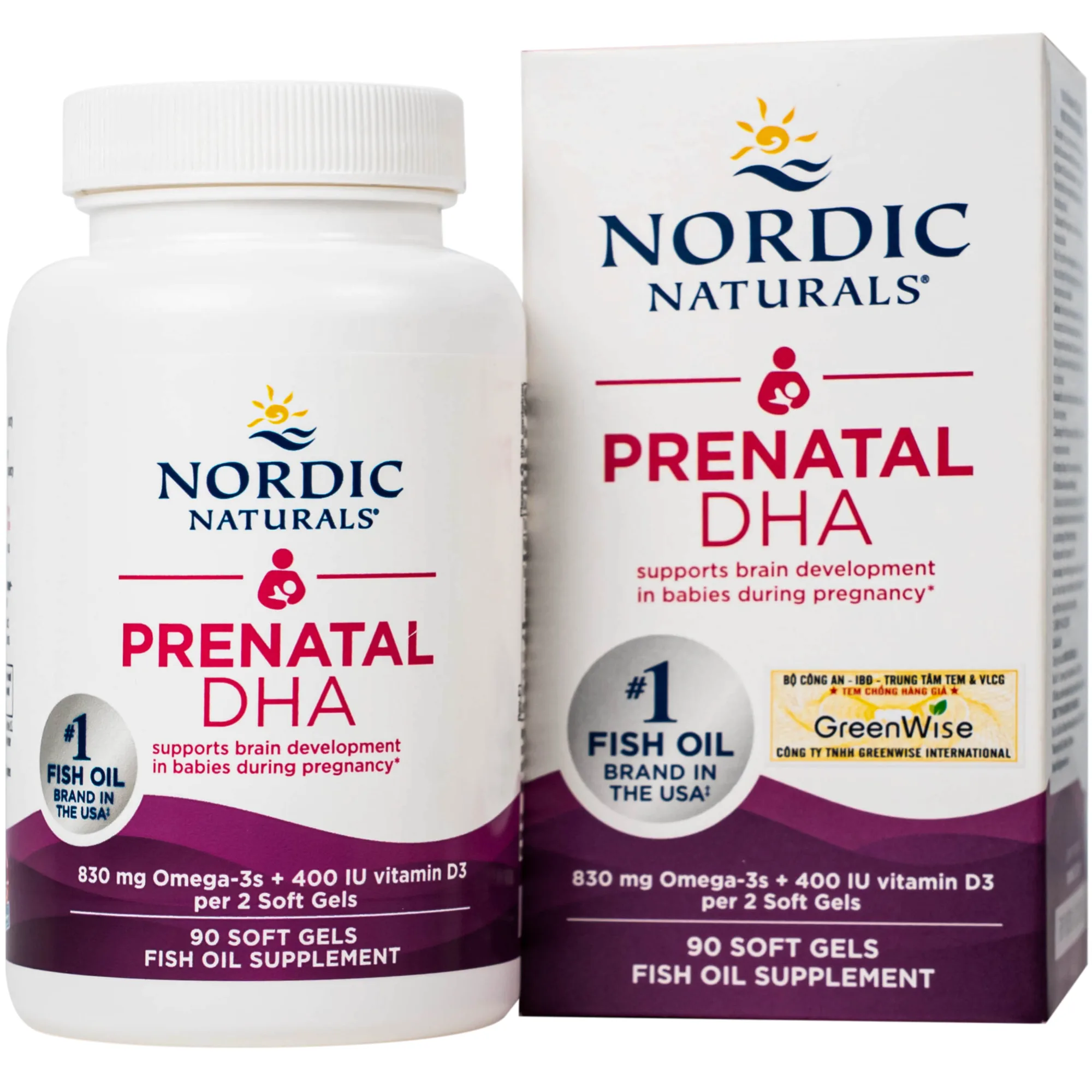 Hình ảnh Viên uống cho phụ nữ mang thai và cho con bú Nordic Naturals Prenatal DHA (90 viên)