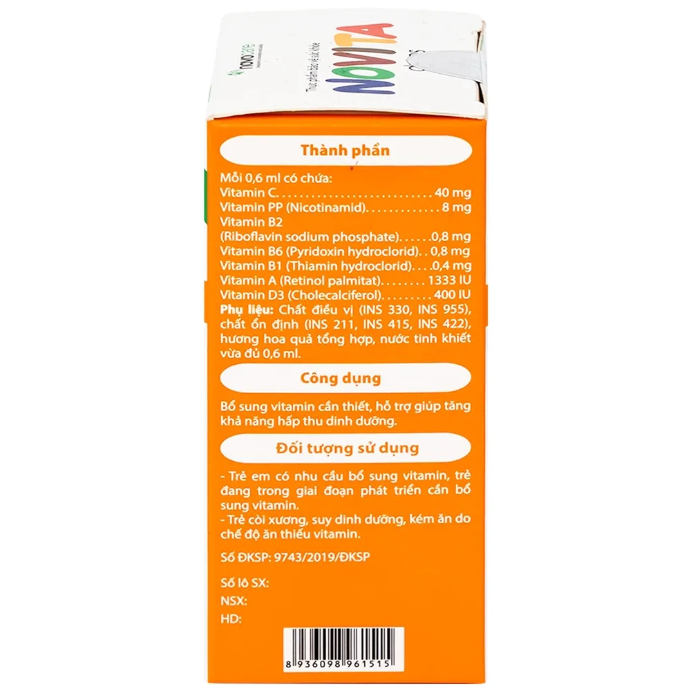 Hình ảnh Dung dịch uống Novita Drops 30ml Novocare bổ sung vitamin, hỗ trợ tăng khả năng hấp thu dinh dưỡng