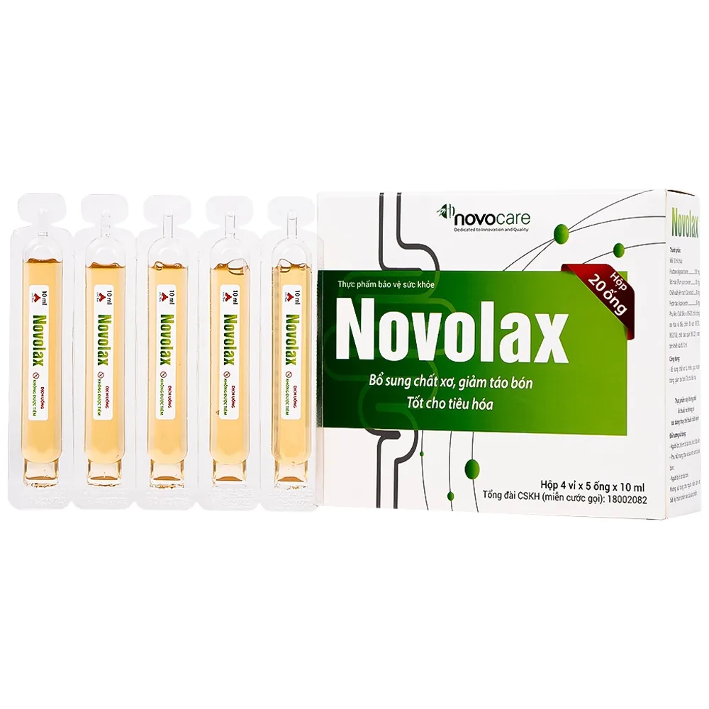Hình ảnh Dung dịch uống Novolax Novocare bổ sung chất xơ giúp nhuận tràng, giảm táo bón (4 vỉ x 5 ống)