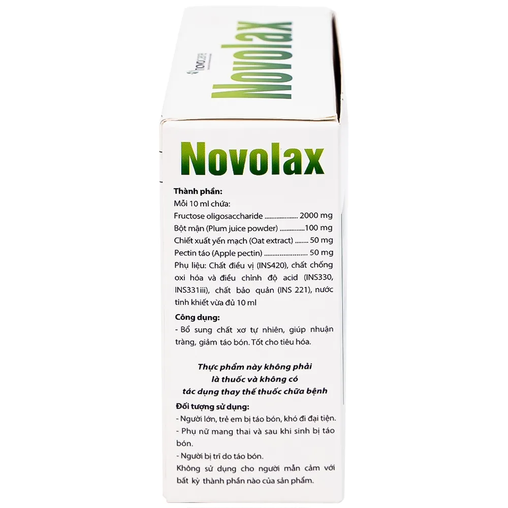 Hình ảnh Dung dịch uống Novolax Novocare bổ sung chất xơ giúp nhuận tràng, giảm táo bón (4 vỉ x 5 ống)
