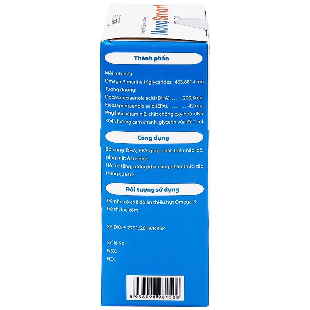 Hình ảnh Dung dịch uống NovoSmart Drops 20ml Novocare bổ sung DHA, EPA, phát triển não bộ  