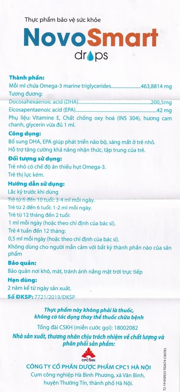Hình ảnh Dung dịch uống NovoSmart Drops 20ml Novocare bổ sung DHA, EPA, phát triển não bộ  