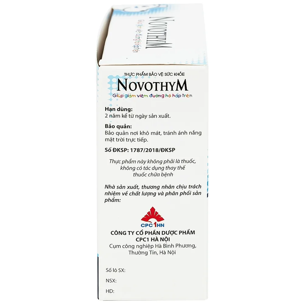 Hình ảnh Dung dịch uống Novothym Novocare tăng sức đề kháng, giảm cảm cúm, viêm họng (2 vỉ x 5 ống)