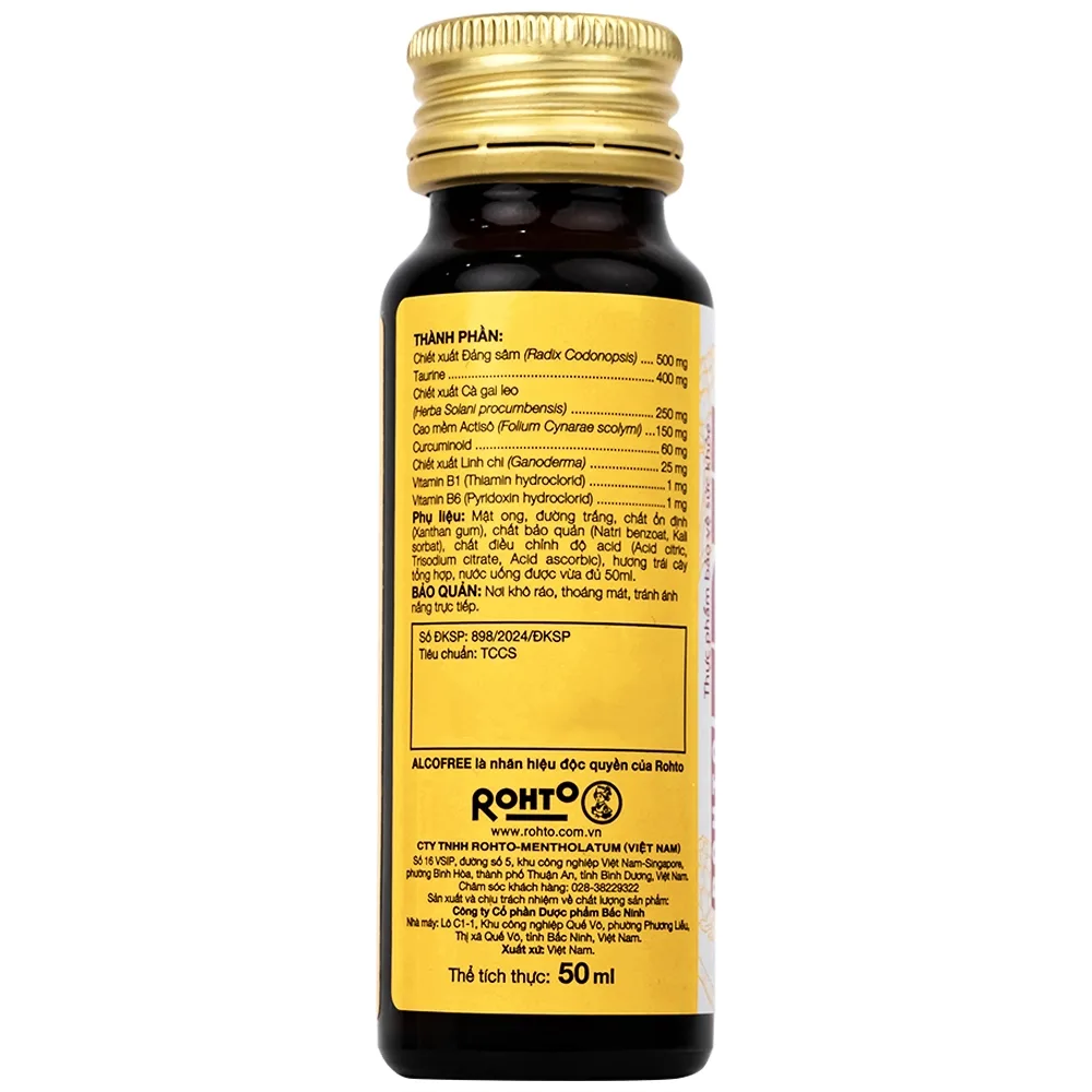 Hình ảnh Dung dịch Alcofree Rohto giảm các triệu chứng khó chịu do uống rượu bia (50ml)