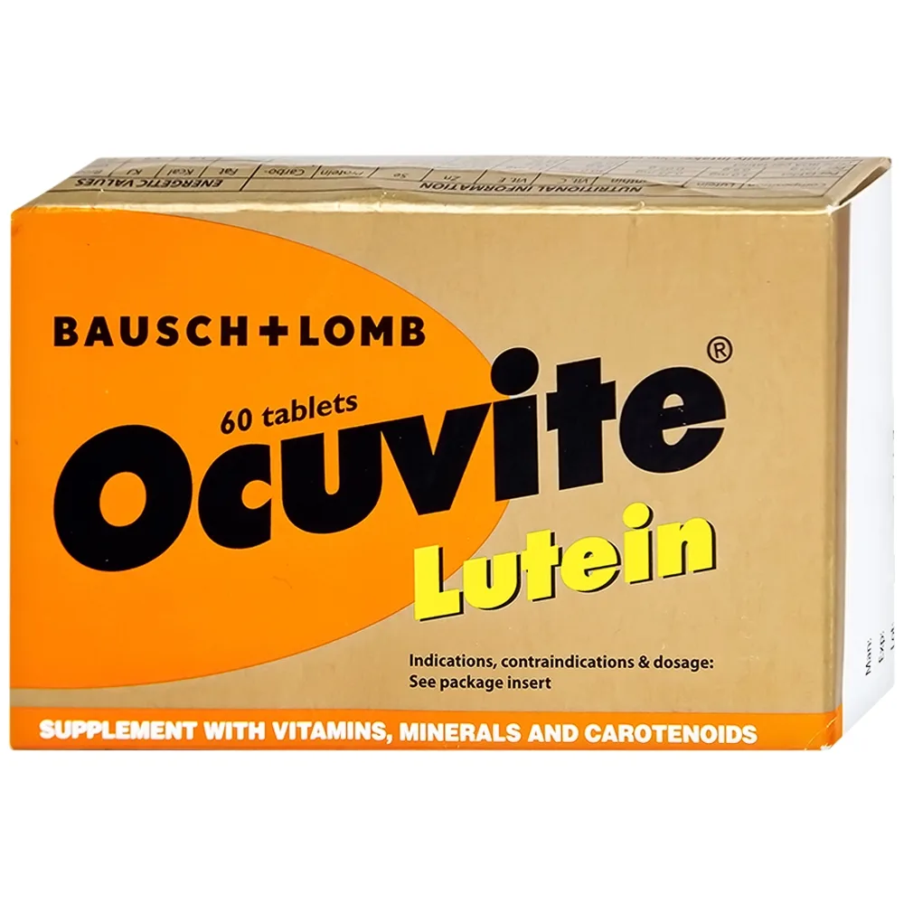 Hình ảnh Viên nén Ocuvite Lutein Bausch & Lomb hỗ trợ tăng cường thị lực (3 vỉ x 20 viên)