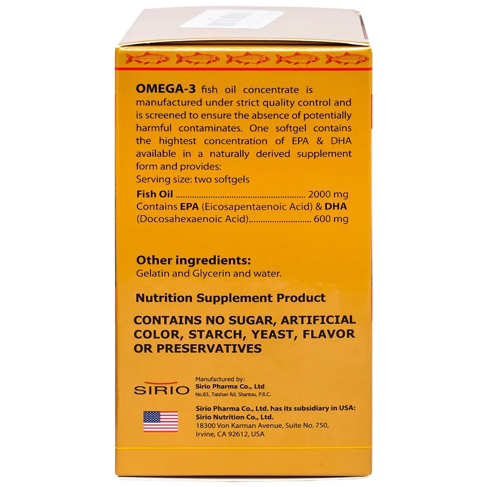 Hình ảnh Viên uống Omega-3 Fish Oil 1000mg Sirio Pharma tốt cho tim mạch (100 viên)