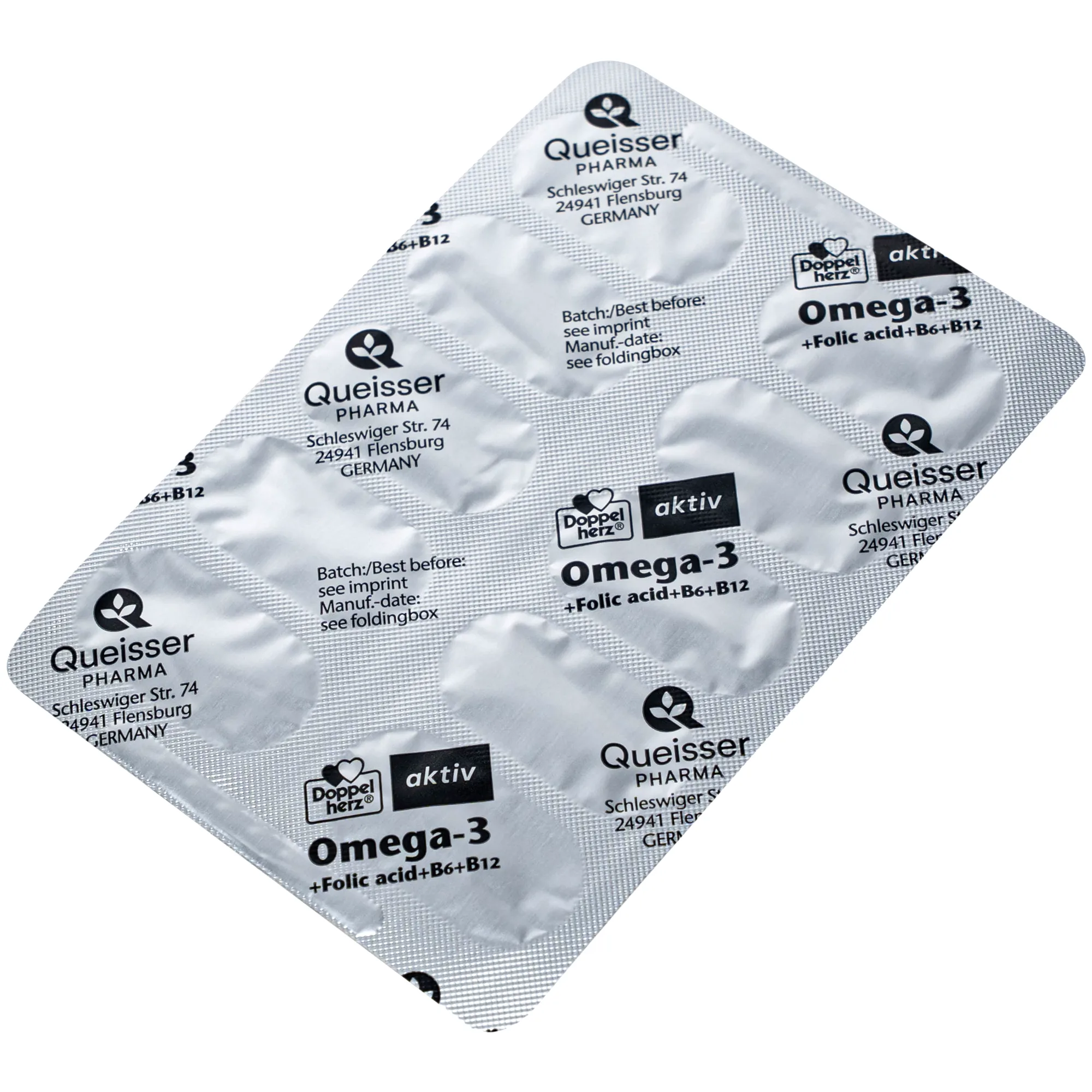 Hình ảnh Viên uống hỗ trợ mạch máu khỏe mạnh Omega-3 + Folic acid + B6 + B12 (3 vỉ x 10 viên)