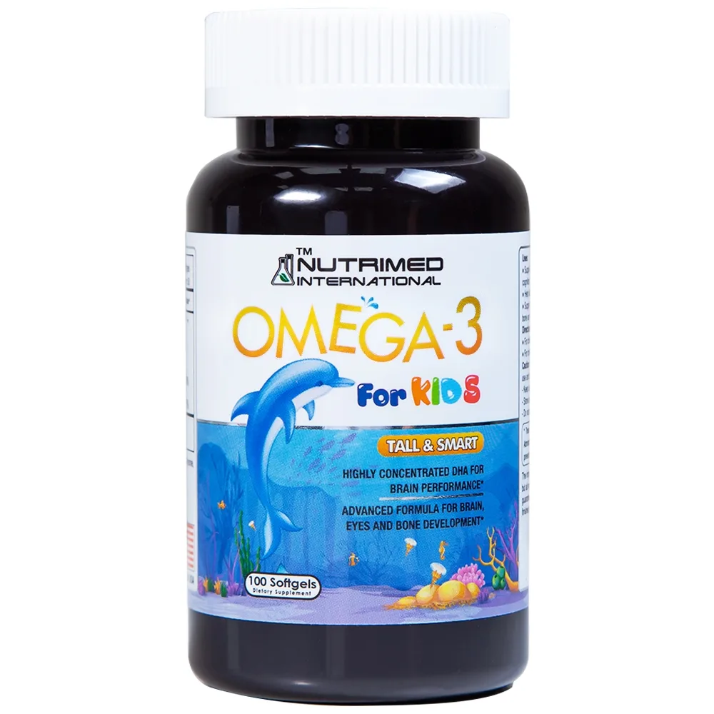 Hình ảnh Viên uống Omega-3 For Kids Nutrimed giúp trẻ phát triển trí não, thị lực (100 viên)