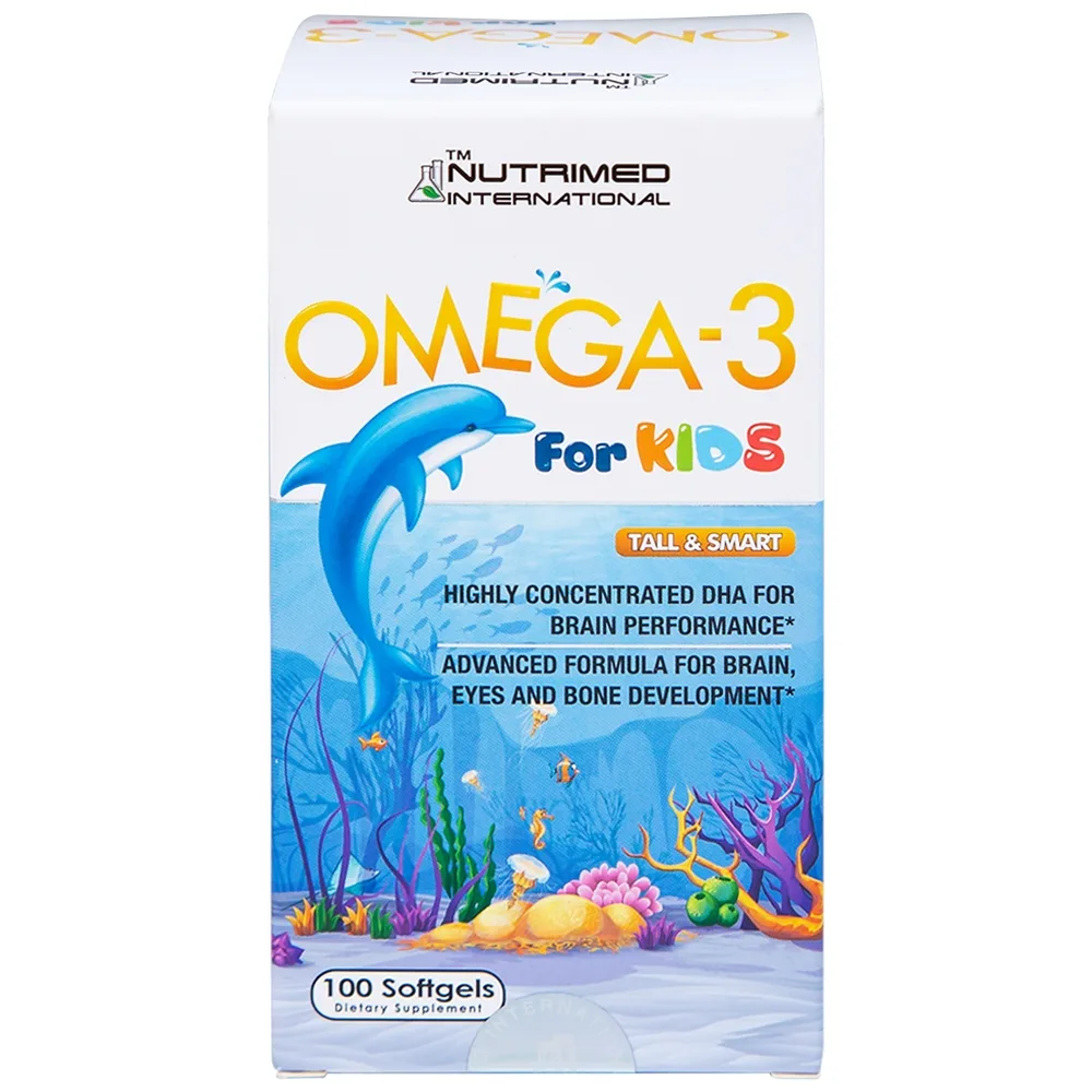 Hình ảnh Viên uống Omega-3 For Kids Nutrimed giúp trẻ phát triển trí não, thị lực (100 viên)
