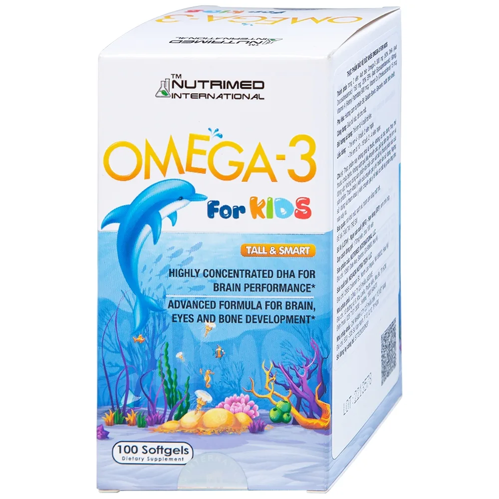 Hình ảnh Viên uống Omega-3 For Kids Nutrimed giúp trẻ phát triển trí não, thị lực (100 viên)