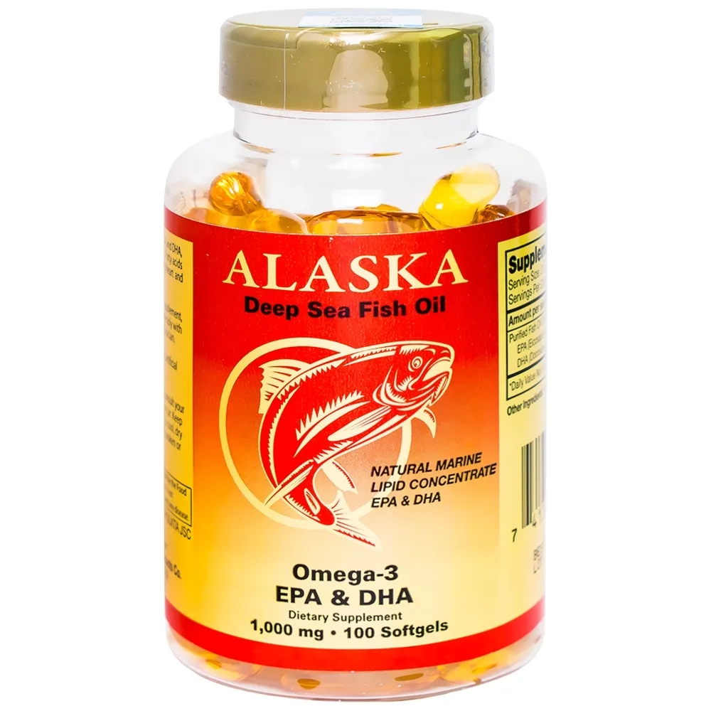 Hình ảnh Viên nang mềm Alaska Deep Sea Fish Oil Omega-3 Nuhealth bổ sung EPA, DHA, giúp tăng thị lực (100 viên)
