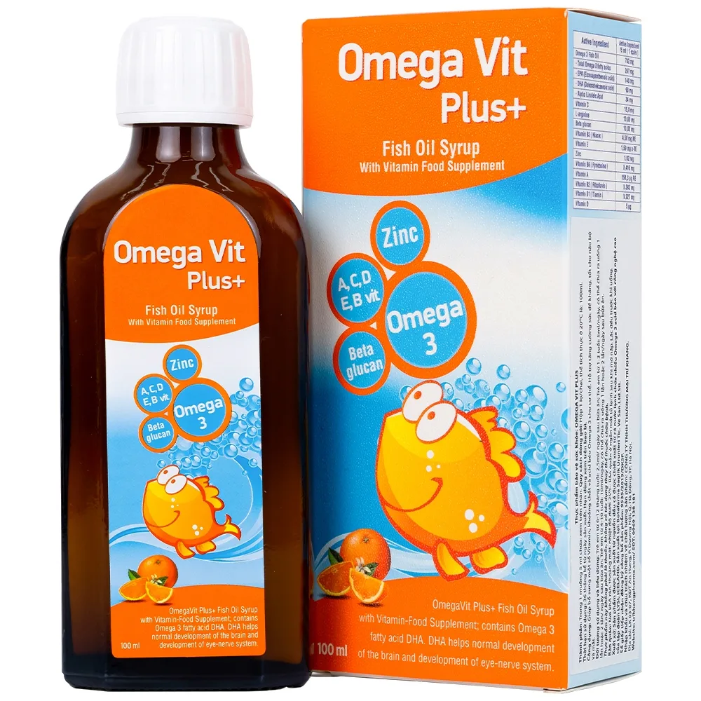 Hình ảnh Siro Omega Vit Plus+ Botafarma hỗ trợ tăng khả năng chống oxy hóa, tốt cho não bộ và mắt (100ml)