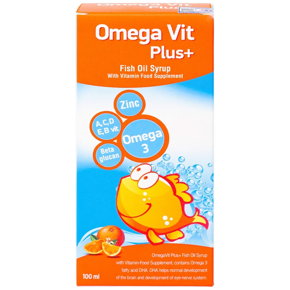 Hình ảnh Siro Omega Vit Plus+ Botafarma hỗ trợ tăng khả năng chống oxy hóa, tốt cho não bộ và mắt (100ml)
