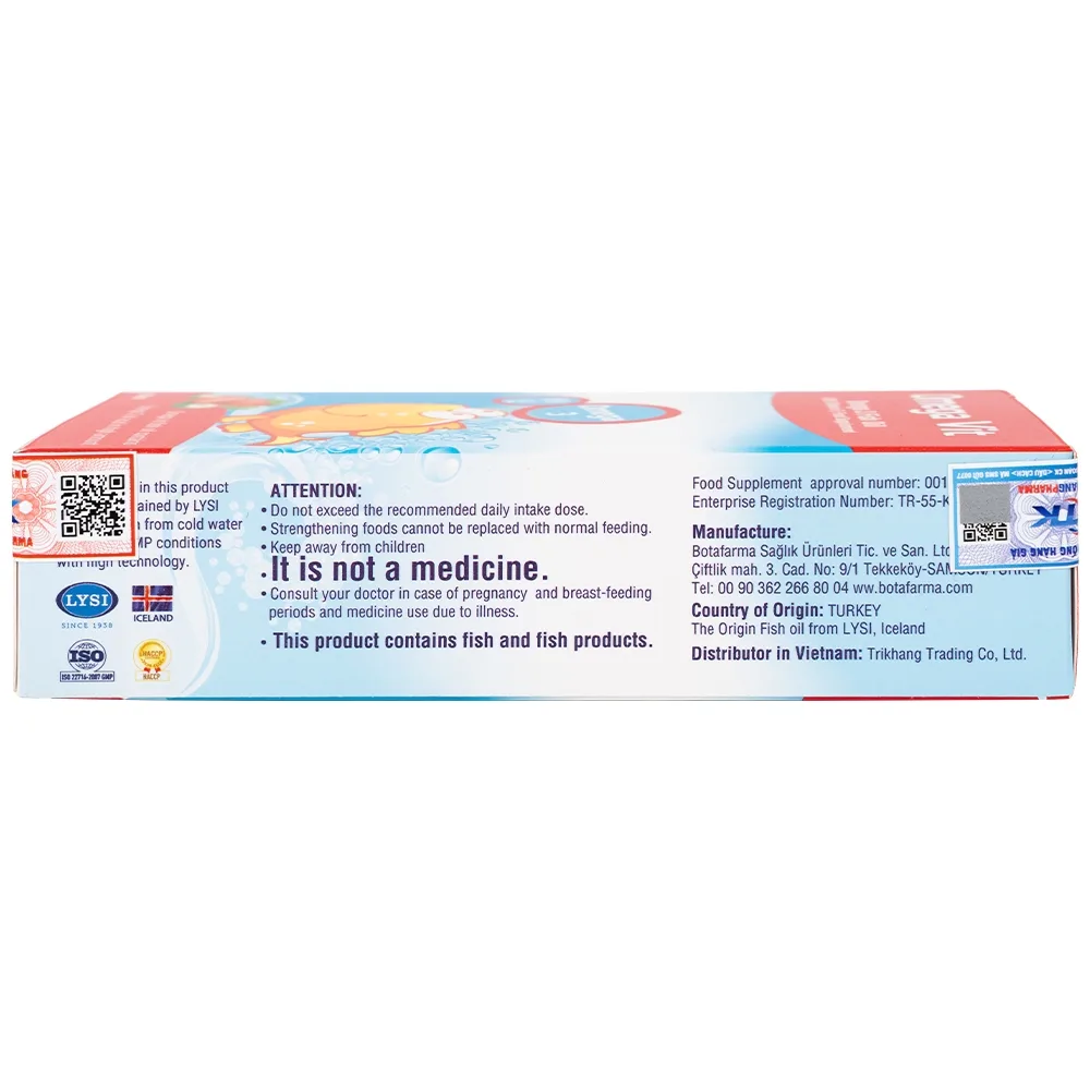 Hình ảnh Thực phẩm bảo vệ sức khỏe Omega Vit Botafarma hỗ trợ tăng khả năng chống oxy hóa, tốt cho não bộ và mắt (100ml)