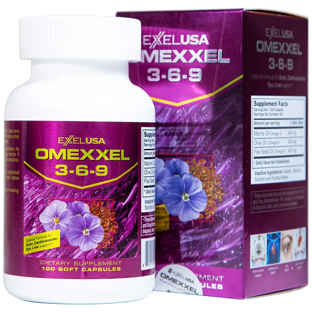 Hình ảnh Viên uống Omexxel 3-6-9 Excelife tốt cho trí não, giúp bổ mắt (100 viên)