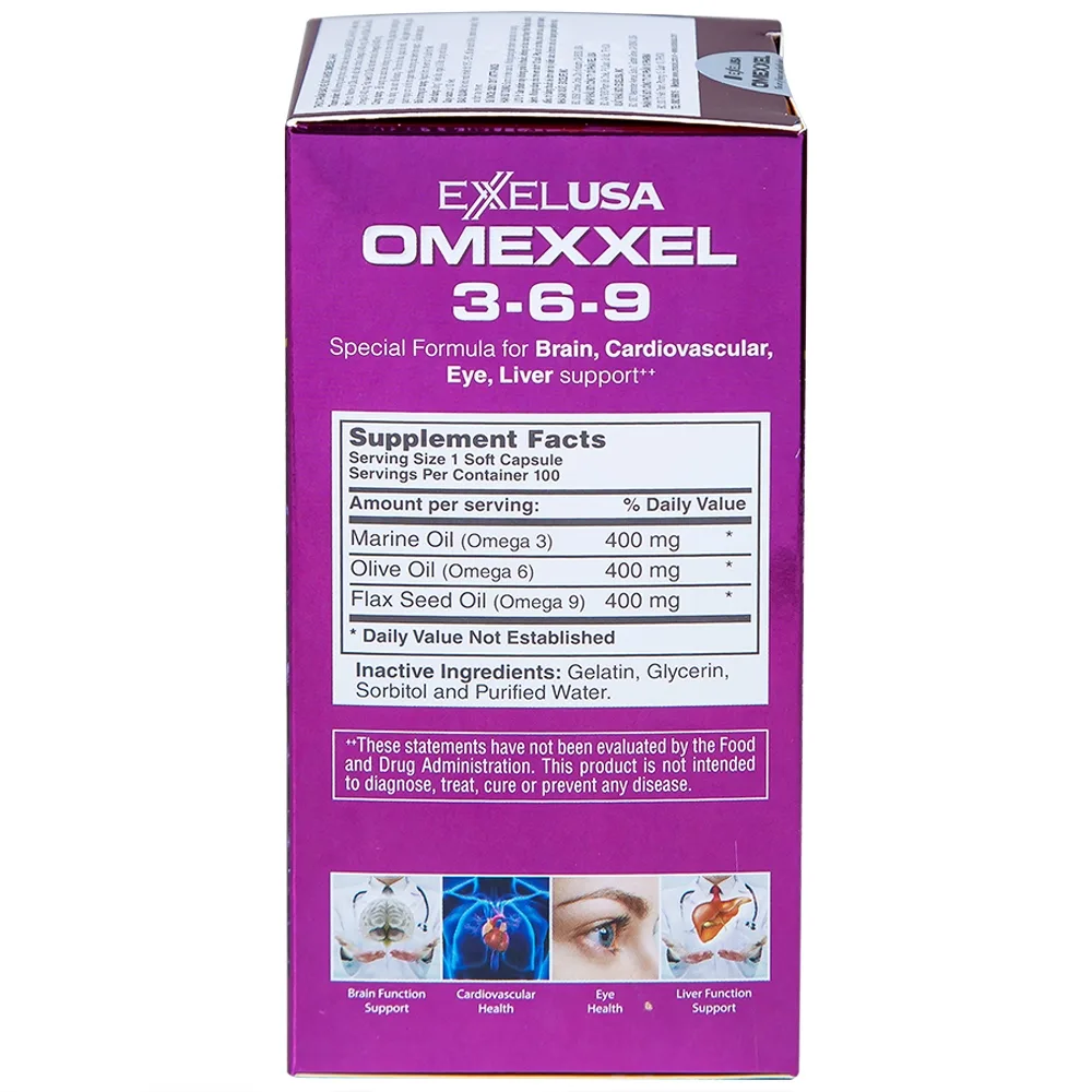 Hình ảnh Viên uống Omexxel 3-6-9 Excelife tốt cho trí não, giúp bổ mắt (100 viên)