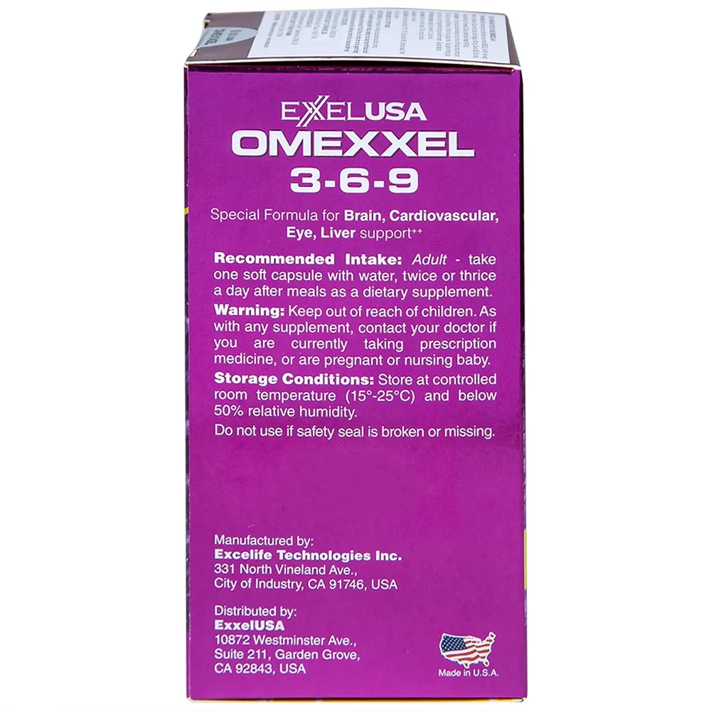 Hình ảnh Viên uống Omexxel 3-6-9 Excelife tốt cho trí não, giúp bổ mắt (100 viên)