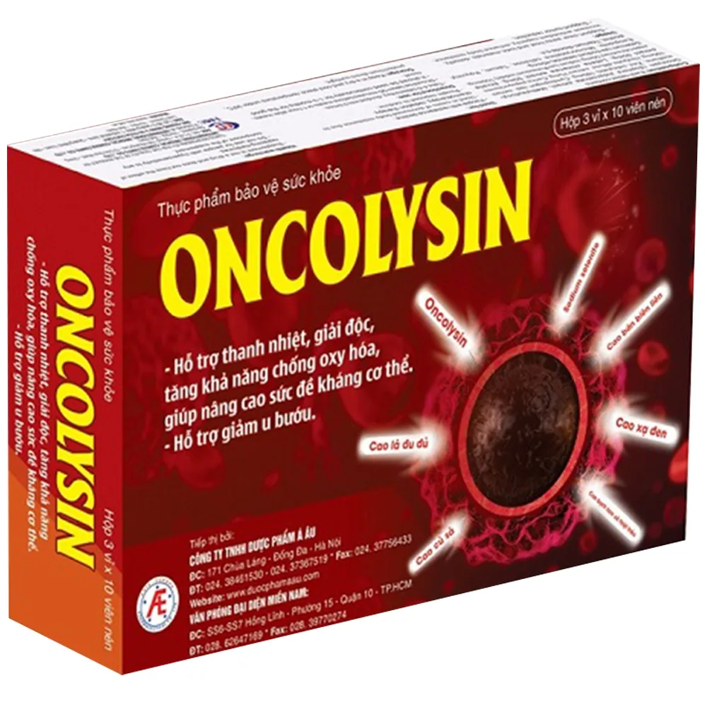 Hình ảnh Viên nén Oncolysin Asia Europe giúp thanh nhiệt, giải độc cơ thể (3 vỉ x 10 viên)