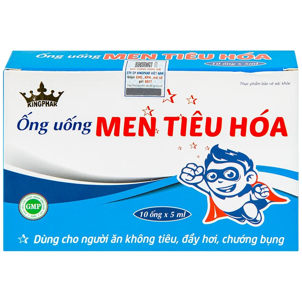 Hình ảnh Ống uống Men Tiêu Hóa Kingphar hỗ trợ giảm đầy bụng, ợ hơi, khó tiêu (10 ống x 5ml)