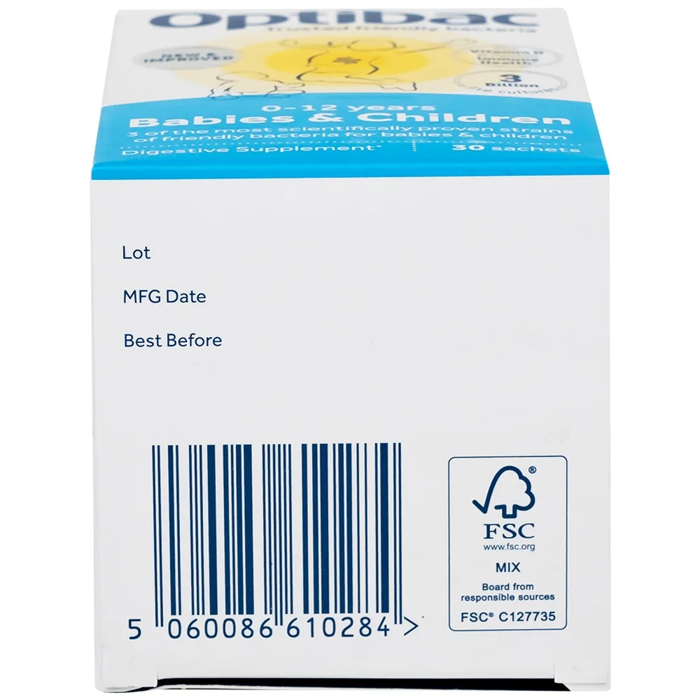 Hình ảnh Bột Optibac Babies and Children Optibac Probiotics bổ sung lợi khuẩn cho đường ruột, hỗ trợ tiêu hóa (30 gói)