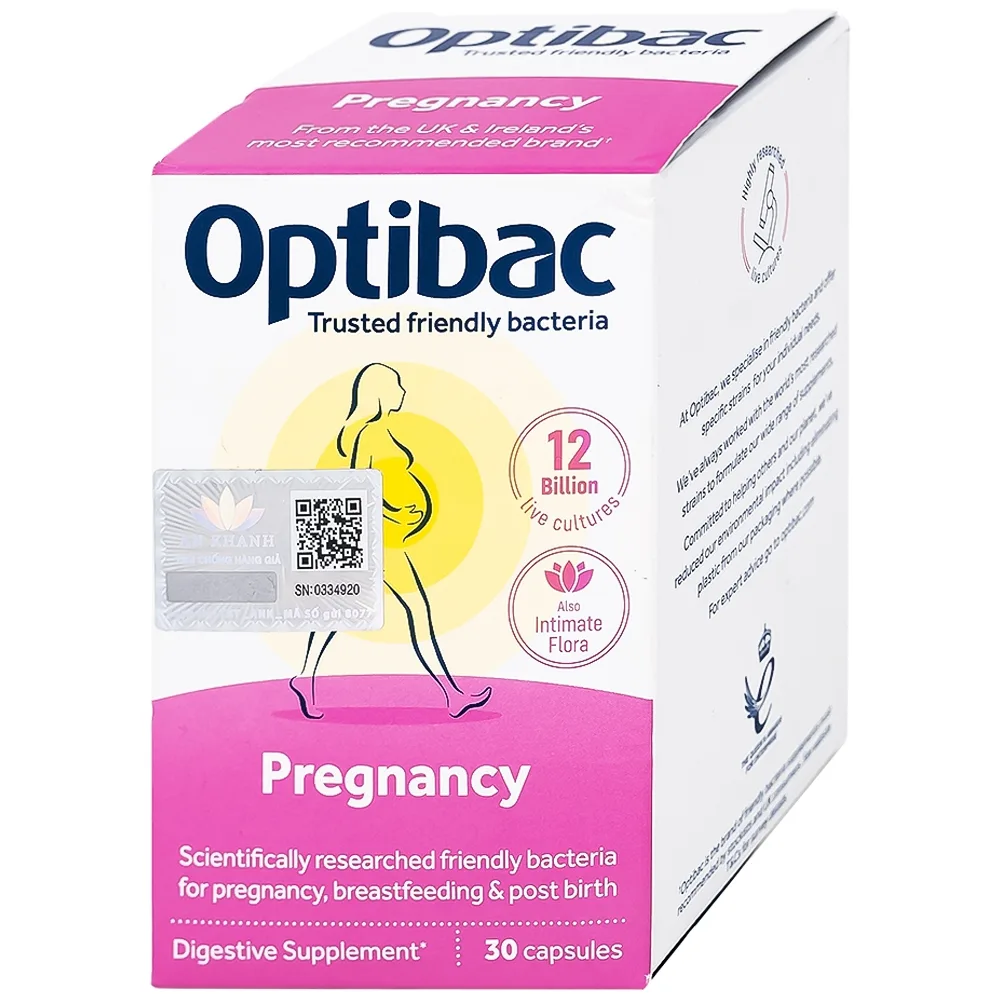 Hình ảnh Viên uống Optibac Pregnancy bổ sung lợi khuẩn cho đường ruột, hỗ trợ tiêu hóa (30 viên)