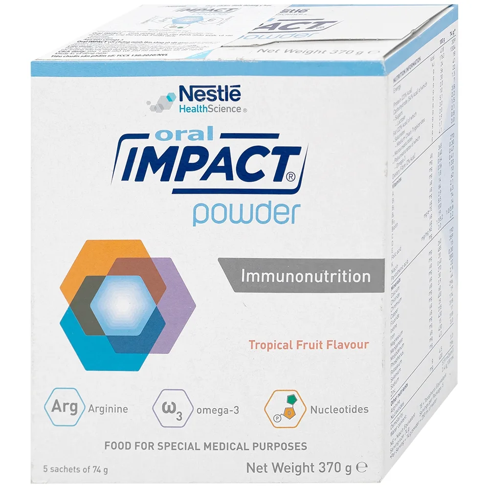 Hình ảnh Sữa Oral Impact Powder bổ sung dinh dưỡng, tăng cường miễn dịch trước và sau phẫu thuật (5 gói x 74g)