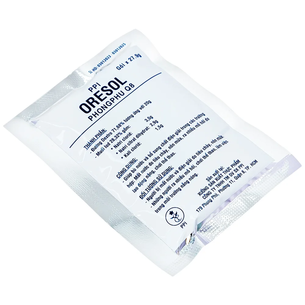 Hình ảnh Bột pha Oresol Phong Phú Q8 PPI giúp bù nước và chất điện giải (100 gói)