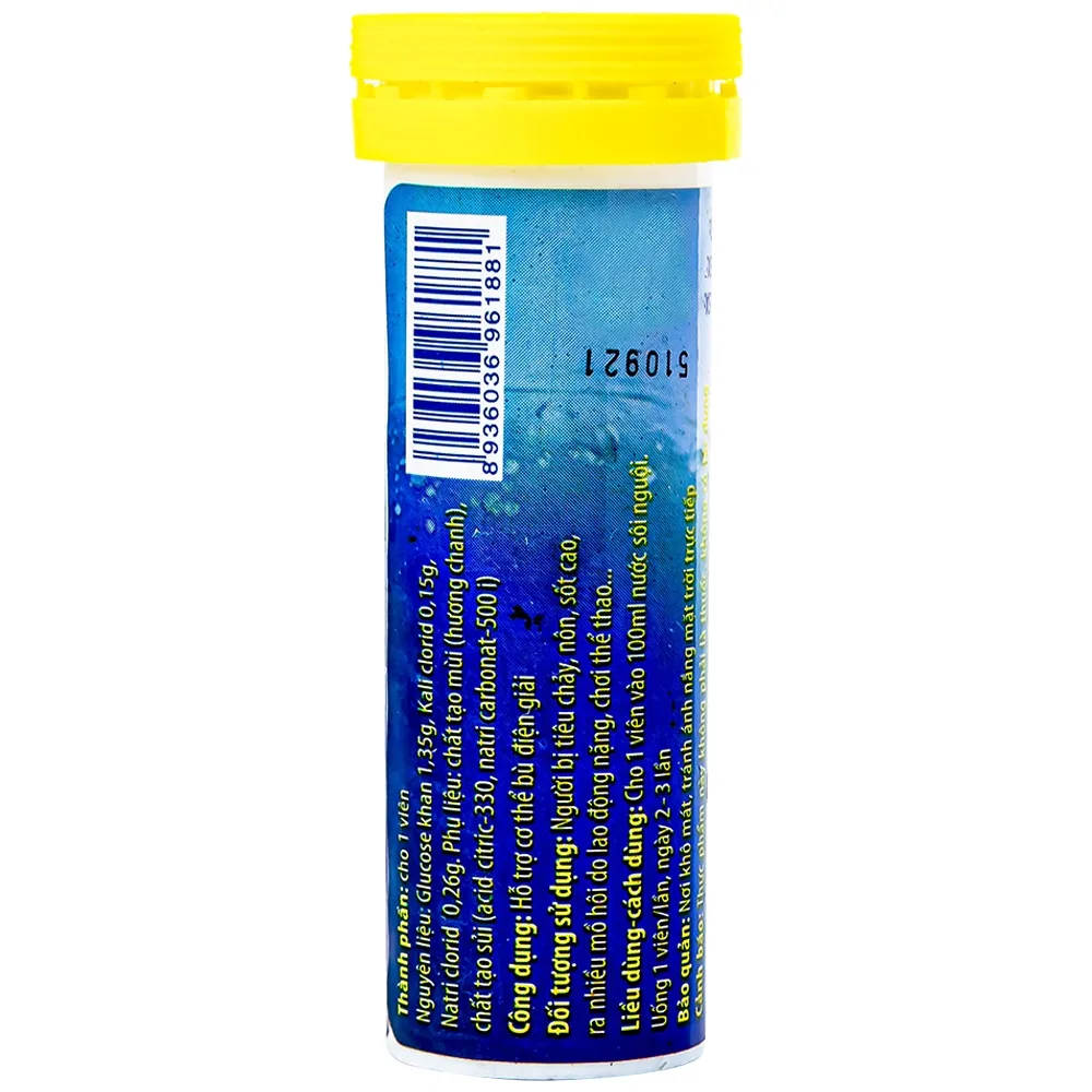 Hình ảnh Viên sủi Oresol Pluz Hadiphar giúp bù chất điện giải (10 viên)