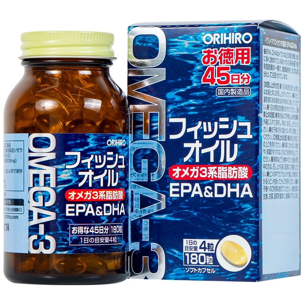 Hình ảnh Viên uống Orihiro Fish Oil hỗ trợ tốt cho não bộ và thị lực (180 viên)